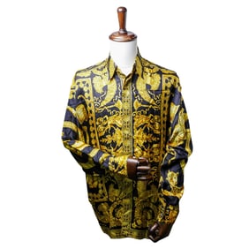 Vintage Versace Men's "Baroque Wild" Silk Shirt