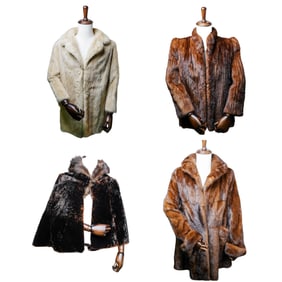 (4 Pcs) Vintage Fur Coats Collection