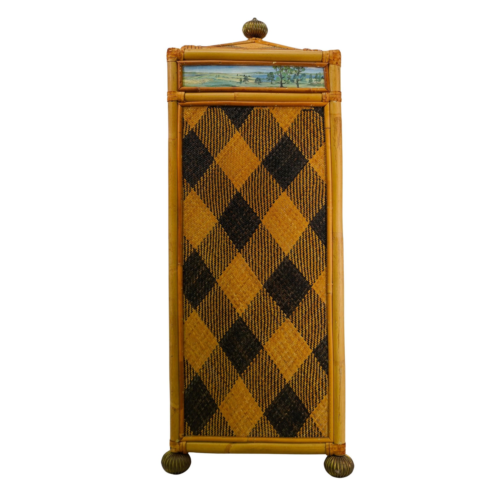 Mackenzie-Childs 'Vivaldi' Rattan & Bamboo Laundry Hamper (1 of 7)