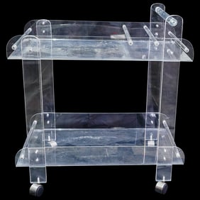 Modern Acrylic Rolling Bar Cart