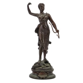 Henri Levasseur (1853-1954, French) Bronze Sculpture "Diana Chasseresse"