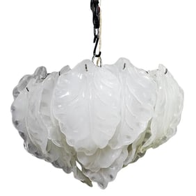 Murano Frosted Glass Leaf Chandelier