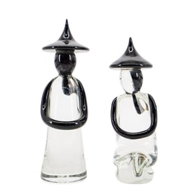 Pair of Murano Glass Chinese Figures