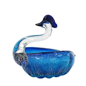 Murano Blown Glass Swan Bowl