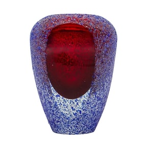 Murano Textured Cut Glass Bud Vase