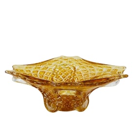 Murano Art Glass Gold Speckled Vase
