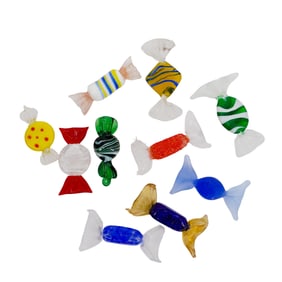 (10 Pc) Murano Art Glass Candy