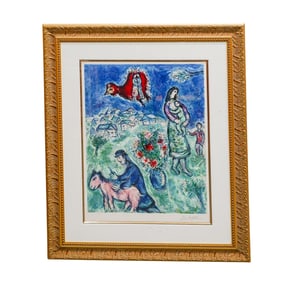 Marc Chagall (1887-1985, Russian/French) "Sur La Route Du Village" Signed Lithograph