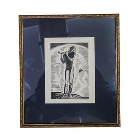 Rockwell Kent (American, 1882-1971) "Portrait of Me" Woodcut