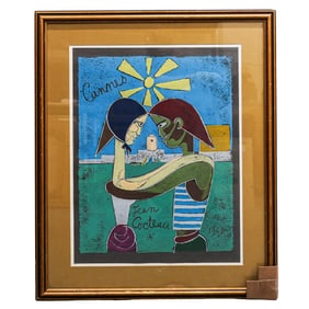 Jean Cocteau (French, 1889-1963) "Lovers" Serigraph
