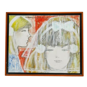 Virgilio Trompiz (1912-2012, Venezuelan) Female Faces Oil on Canvas