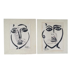 (2 Pcs) Peter Robert Keil (Polish, 1942- 2011) Abstract Mixed Media