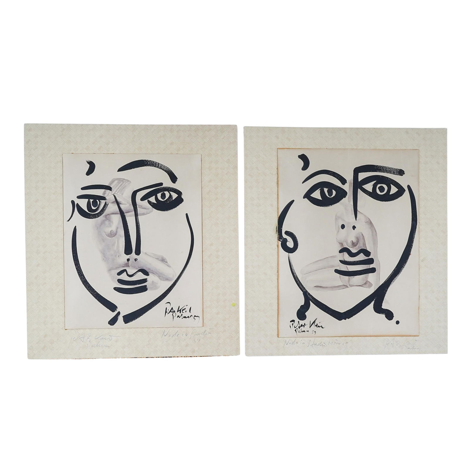 (2 Pcs) Peter Robert Keil (Polish, 1942- 2011) Abstract Mixed Media (1 of 11)