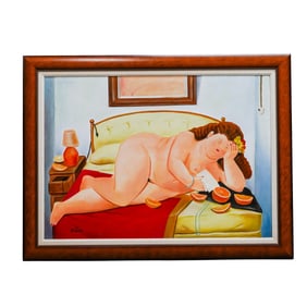 After Fernando Botero Oil on Canvas Painting