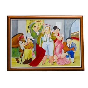 After Fernando Botero Matador Figural Painting