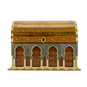Antique Marquetry Inlaid Jewelry Box