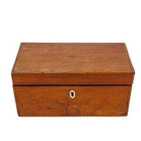 Antique Burl Wood Tea Caddy