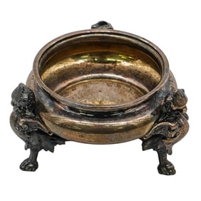 Antique Sterling Silver Griffin Footed Salt Cellar