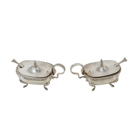 Pair Of 800 Silver Salt Cellars