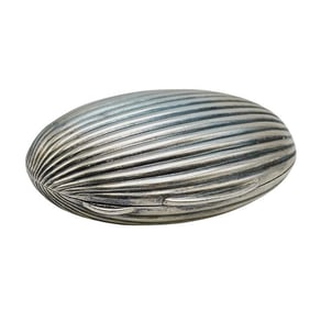 Tiffany & Co. Sterling Silver Ribbed Clamshell Pill Box