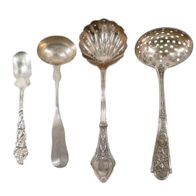 (4 Pc) Antique Silver Spoons