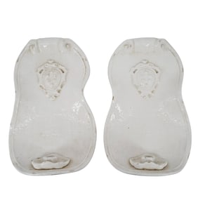 Pair of Vintage Italian Porcelain Wall Candle Holders