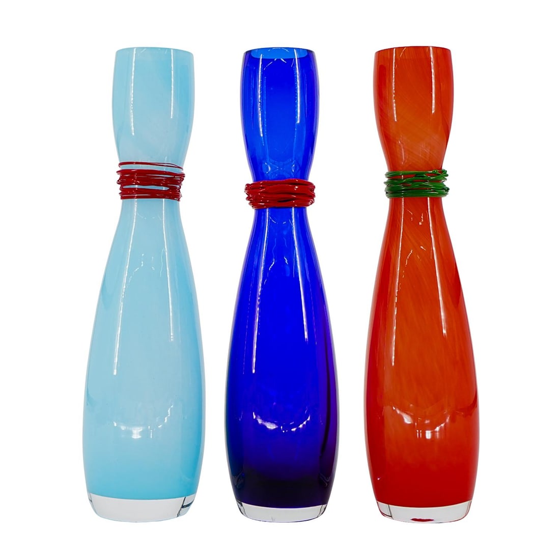 (3 Pc) Rony Plesl Czech Art Glass Vases (1 of 8)