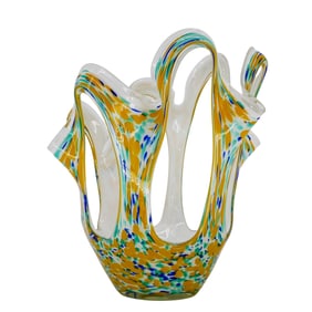 Art Glass Open Work Centerpiece Bowl