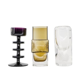 (3 Pcs) Sculptural Art Glass Collection