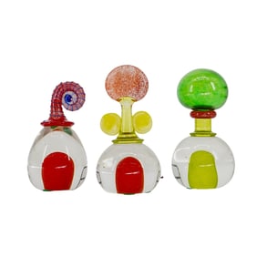 (3 Pc) Vintage Sommerso Art Glass Bottles