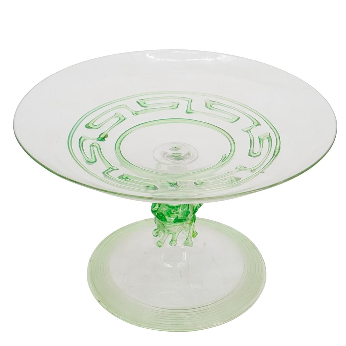 Vintage Green Art Glass Tazza (1 of 5)
