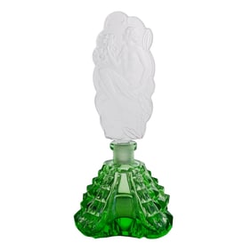 Art Deco Faceted Glass Perfume Bottl