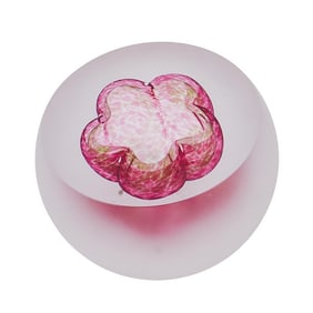 Signed Contemporary Art Glass Paperweight