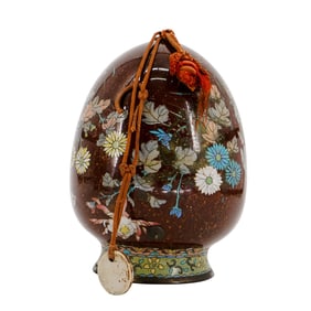 Chinese Cloisonne Floral Vase with Endless Knot Talisman