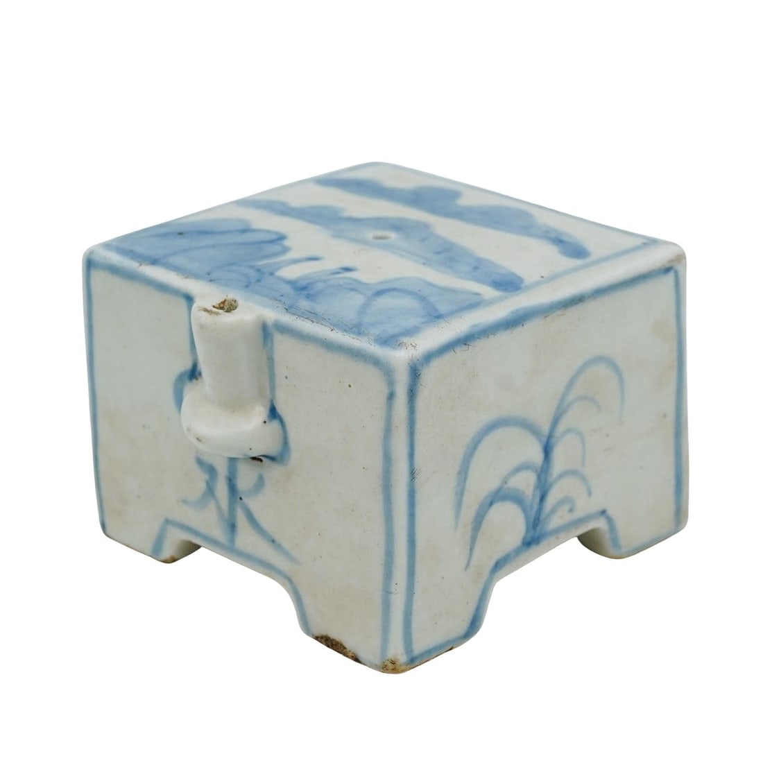 Chinese Hand-painted Porcelain Calligraphy Water Dropper: Chinese Hand-painted Porcelain Calligraphy Water DropperLate 19th early 20th century, ChinaBlue and white hand-painted porcelain water dropper. Water droppers are used for calligraphy and allow for ex