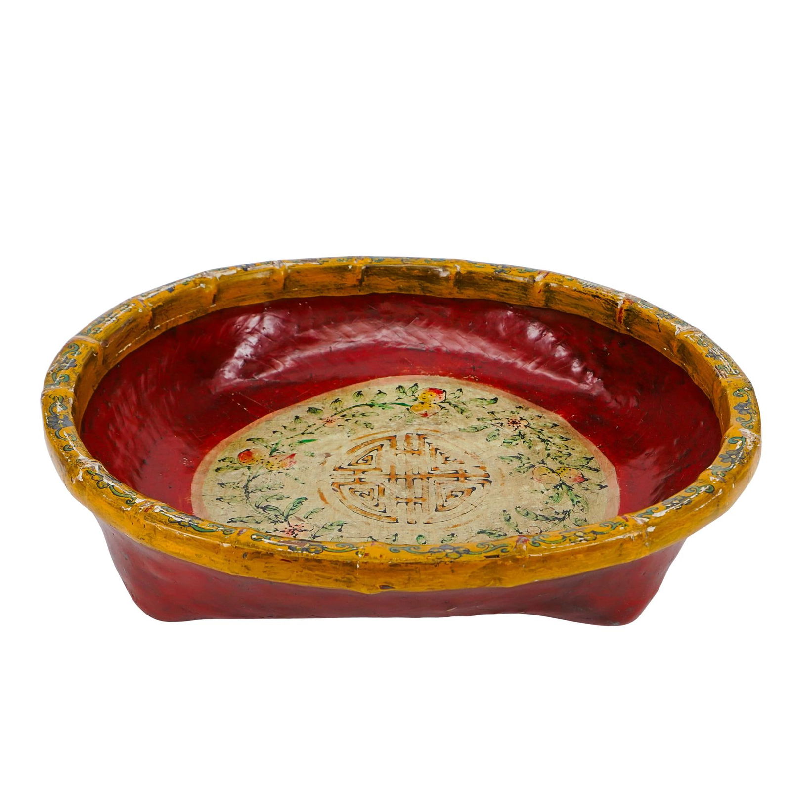 Large Antique Chinese Lacquered Basin (1 of 6)