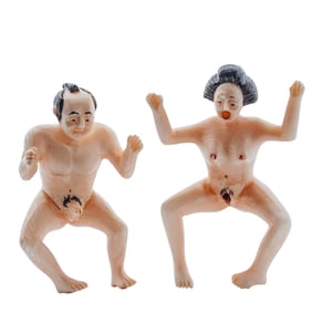 Pair of Erotic Bone Figurines