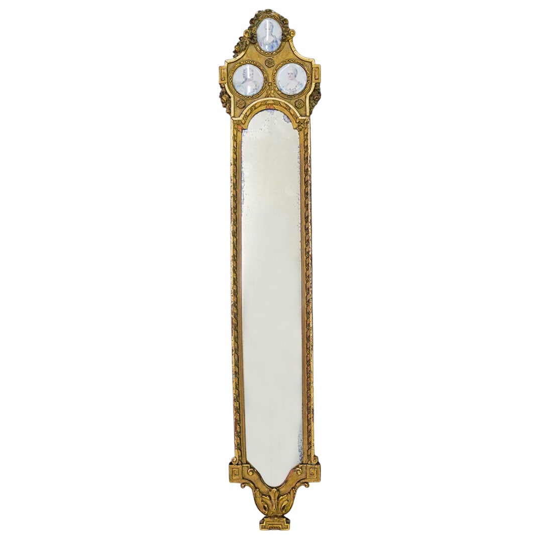 Victorian Portrait Elongated Wood Mirror (1 of 6)