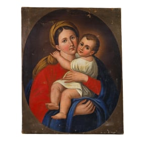 Oil on Canvas Mother Mary and Child