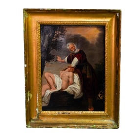 Manner of John Singleton Copley Oil on Canvas "Abraham's Sacrifice" Painting