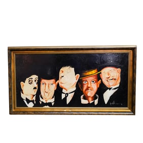 Signed "Ro Vands" Comedy Legends Oil on Canvas