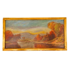 Louis Prang (1824-1909, Polish) Landscape Chromo-Lithograph