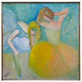 Signed "Hildreth" Oil On Canvas Ballerina Painting
