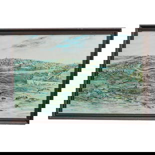 Henry Dentith (b. 1931, English) "Jerusalem" Oil on Canvas Painting: Henry Dentith (b. 1931, English) "Jerusalem" Oil on Canvas Painting1968, EnglandHenry Dentith (b. 1931, English) oil on canvas painting titled "Jerusalem". Depicts a landscape of Jerusalem in Israel.