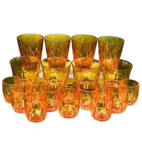 (20 Pcs) Hungarian Cut Crystal Glasses