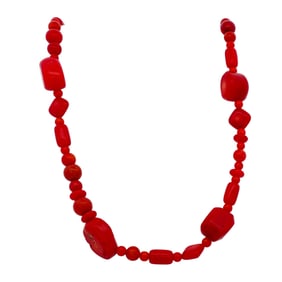 Vintage Coral Red Necklace