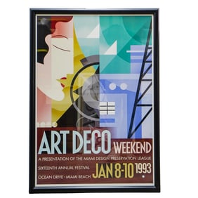 (3 Pc) Vintage Miami's Art Deco Weekend Exhibition Posters