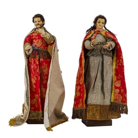 Pair of Neapolitan Creche Religious Holiday Figures