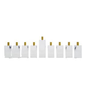 Minimalist Lucite and Brass Hanukkah Menorah