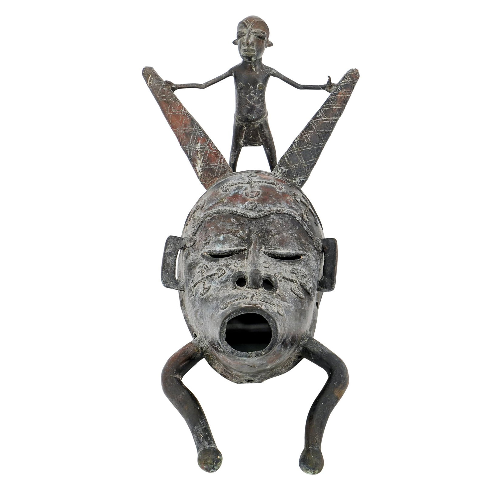 Antique Bronze African Mask (1 of 5)